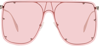 Alexander Mcqueen Silver & Pink Mask Titan Sunglasses In 003 Shiny Silver