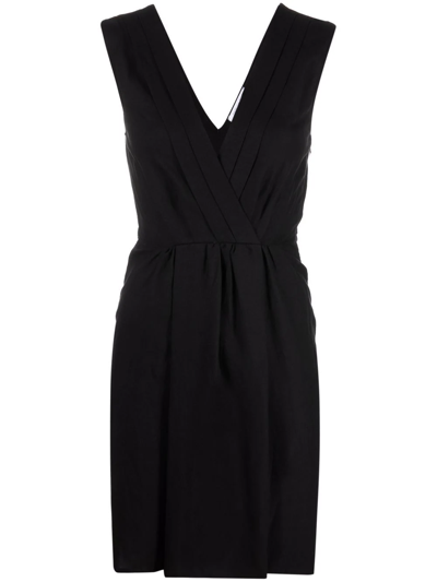 Patrizia Pepe V-neck Sleeveless Dress In Black