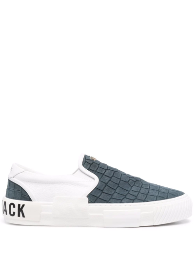 Hide & Jack Fuji Crocodile-effect Trainers In Blue