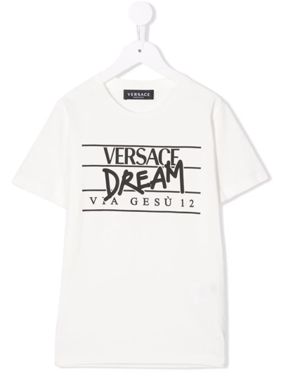 Versace Kids' Dream Logo-print T-shirt In White