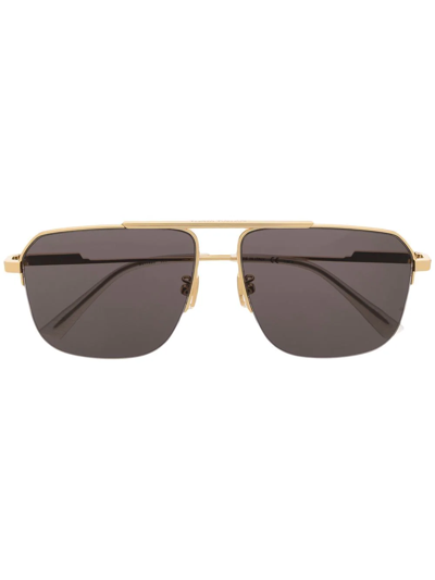 Bottega Veneta Aviator-frame Tinted Sunglasses In Gold