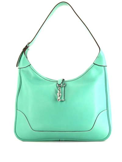 Pre-owned Hermes 2008  Trim Shoulder Bag In Green