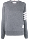 Thom Browne Cotton 4-bar Sweater In Grey