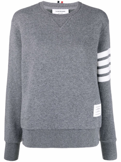 Thom Browne Cotton 4-bar Jumper In Grey