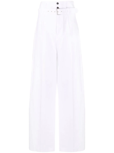 Philosophy Di Lorenzo Serafini Wide-leg High-waisted Trousers In Bianco