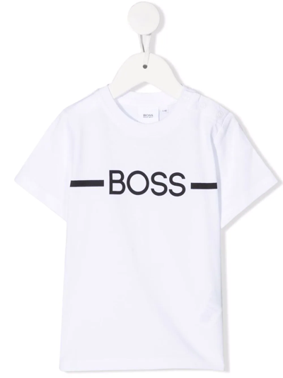 Bosswear Kids' Logo-print T-shirt In White