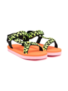 Stella Mccartney Multicolor Sandals For Girl With Logo In Green