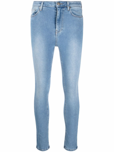 Twinset Logo-patch Denim Jeans In Blue