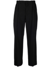 Our Legacy Borrowed Pleated Wool Straight-leg Trousers In Black