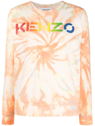 Kenzo Logo Classic Tie Dye Sweatshirt In Multi-colored