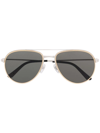 CARTIER SANTOS DE CARTIER PILOT-FRAME SUNGLASSES