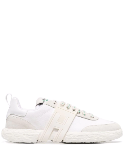 Hogan 3r Suede-trimmed Sneakers In White