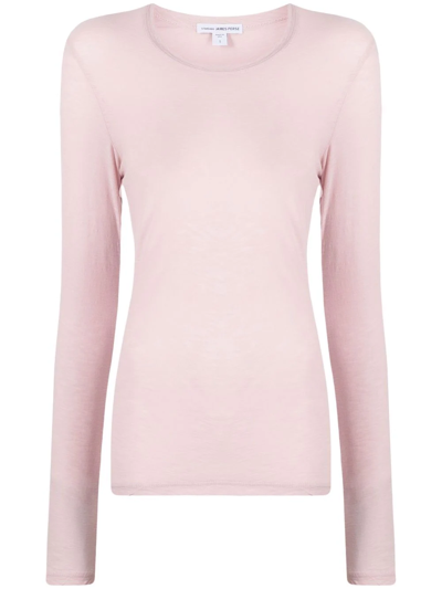James Perse Round-neck Long-sleeved T-shirt In Pink