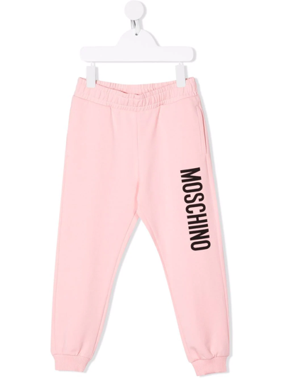 Moschino Kids' Logo-print Track Pants In Pink