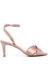 Pedro Garcia Xilia Heeled Sandals In Bisque Satin In Neutrals