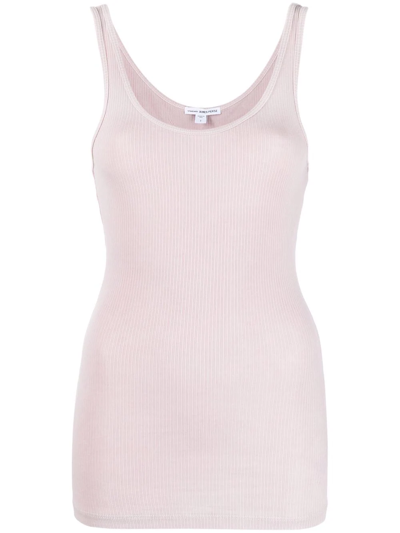 James Perse Ribbed U-neck Vest In Pink