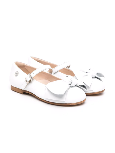 Florens Kids' Bow-detail Ballerina Shoes In White
