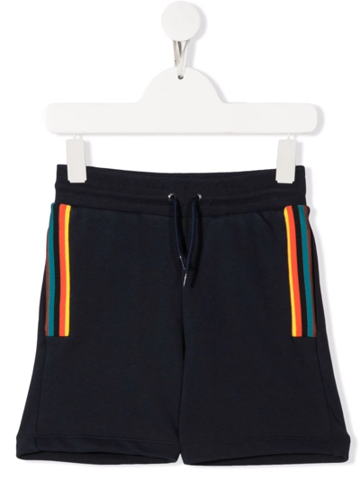 Paul Smith Junior Kids' Zebra-motif Shorts In Blue