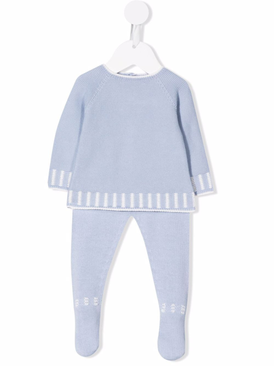 Paz Rodriguez Babies' Fine-knit Two-piece Tracksuit In Blue