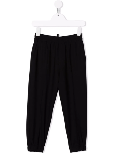 Dsquared2 Kids' Elasticated-waist Trousers In Black