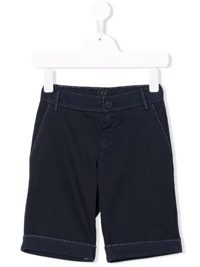 Fay Kids' Mid-rise Bermuda Shorts In Blue