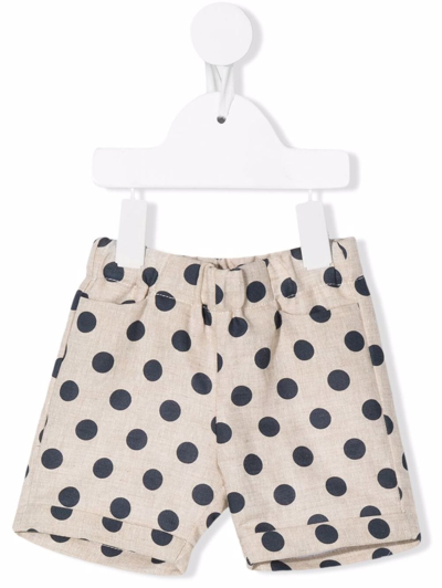 La Stupenderia Babies' Polka-dot Print Shorts In Neutrals