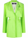 Jacquemus La Robe Bari Long Sleeve Cutout Blazer Minidress In Green