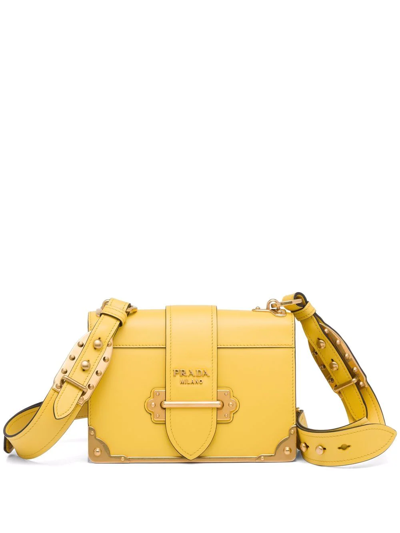 Prada Cahier Shoulder Bag In Sunny Yellow