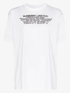 Burberry White Text Print T-shirt In White