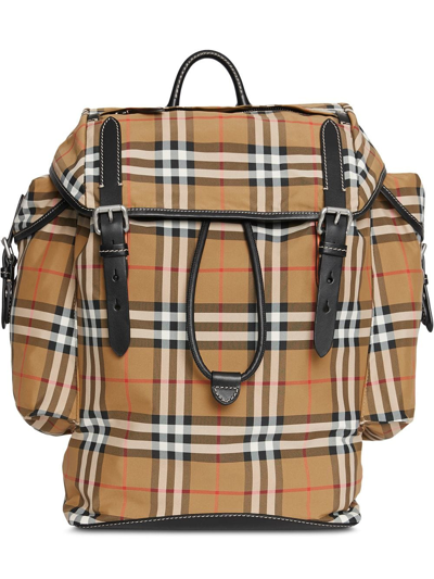 Burberry Ranger Check  Backpack Bags In Yellow &amp; Orange