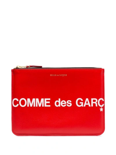 Comme Des Garçons Huge Logo Wallet Accessories In Red