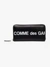 Comme Des Garçons Logo Zip-around Wallet In Black
