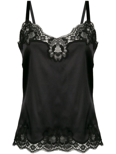 DOLCE & GABBANA DOLCE & GABBANA LACE-DETAIL SATIN CAMISOLE TOP CLOTHING