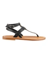 Kjacques K.jacques Kepri Flat Sandals Shoes In Black