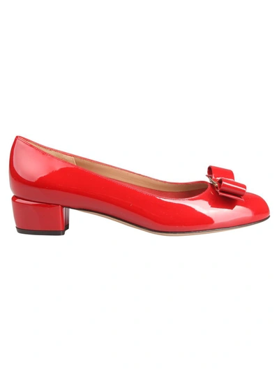 Ferragamo Salvatore  Vara Bow Ballerinas Shoes In Red
