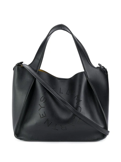 Stella Mccartney Logo Tote  With Shoulder Strap Bags In Black