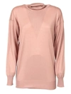 Tom Ford Pink High-neck Knitted Long-sleeve Top In Nude &amp; Neutrals