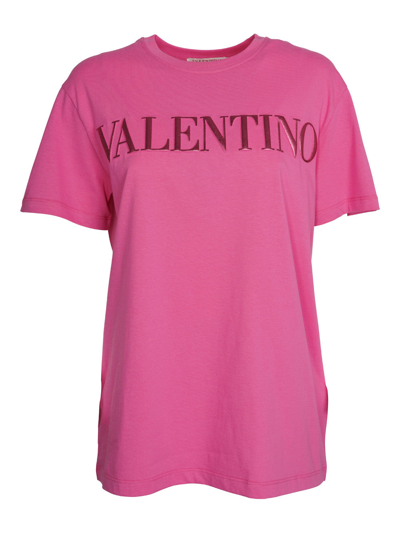 Valentino Logo T-shirt Clothing In Eclectic Pink
