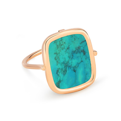 Ginette Ny Turquoise Antique Ring In Pink Gold