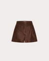 Valentino High Rise Silk Taffeta Mini Shorts In Brown