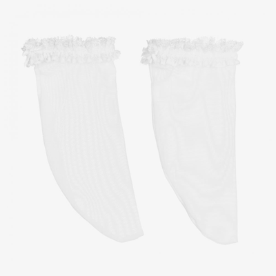 La Perla Babies' Girls White Mesh Socks