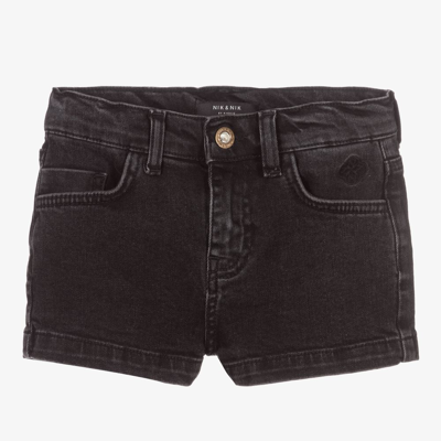 Nik & Nik Kids' Girls Black Denim Shorts