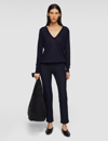 Joseph Cashair V Neck Jumper In Navy