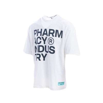 Pharmacy Industry Man White Oversize T-shirt With Deconstructed Logo