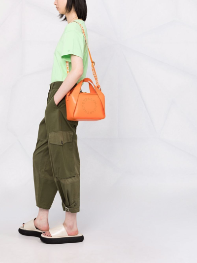 Stella Mccartney Logo Stella Bag In Arancione