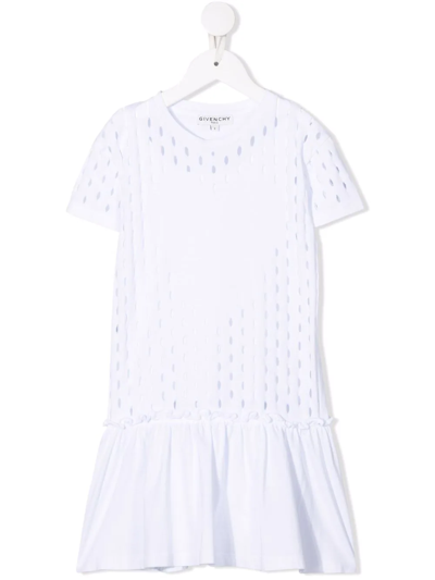 Givenchy Kids' Cut-out Heart-detail T-shirt Dress In White