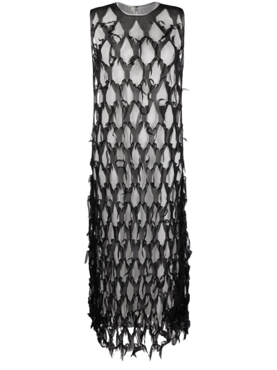 Maison Margiela Ruffled Silk-blend Tulle Midi Dress In Multi