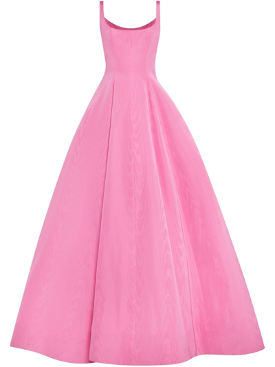 Oscar De La Renta Sleeveless Fit & Flare Moir Faille Gown In Pink |  ModeSens