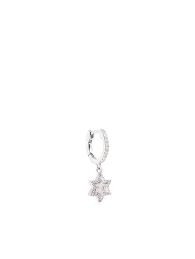 De Jaegher 18kt White Gold Baby Star Diamond Earring In Silver