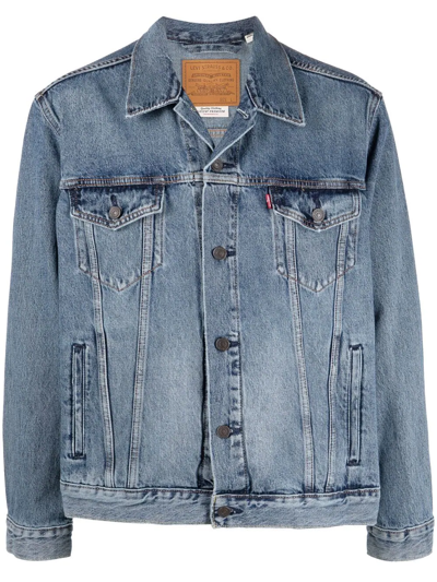 Levi's Buttoned-up Denim Trucker Jacket In Blue